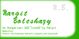 margit bolcshazy business card